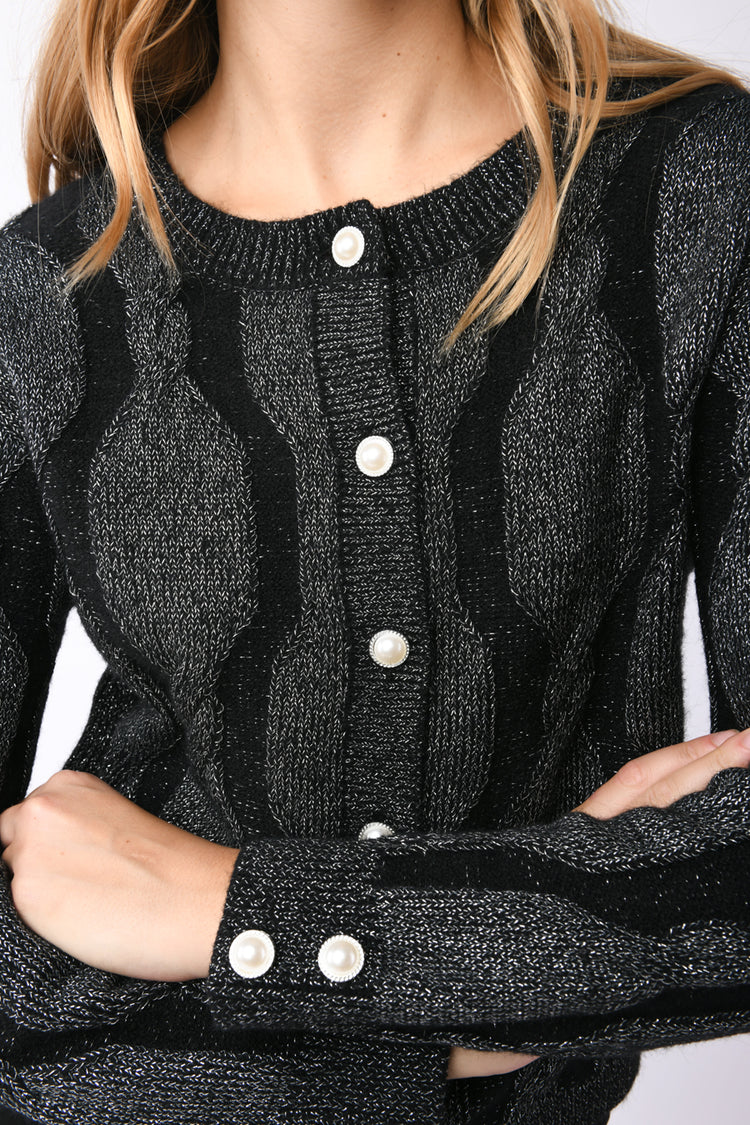 Cable-knit motif cardigan