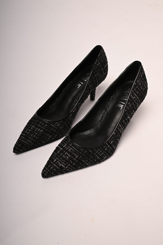 Lurex tweed pumps