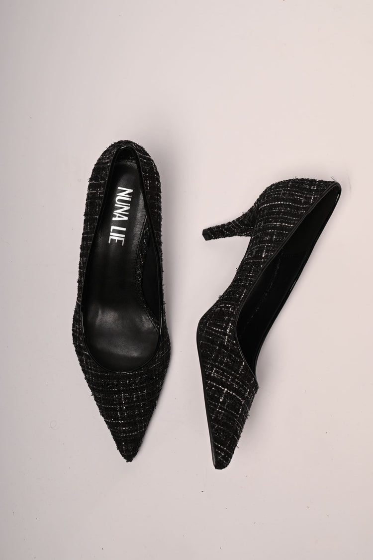 Lurex tweed pumps