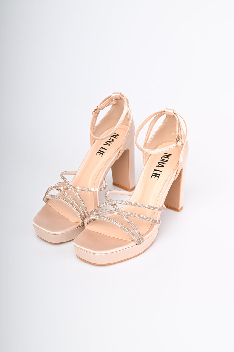 Rhinestones satin sandals