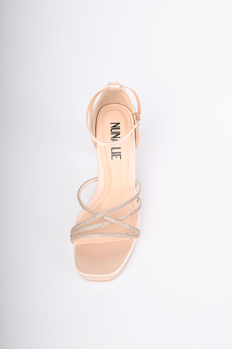 Rhinestones satin sandals