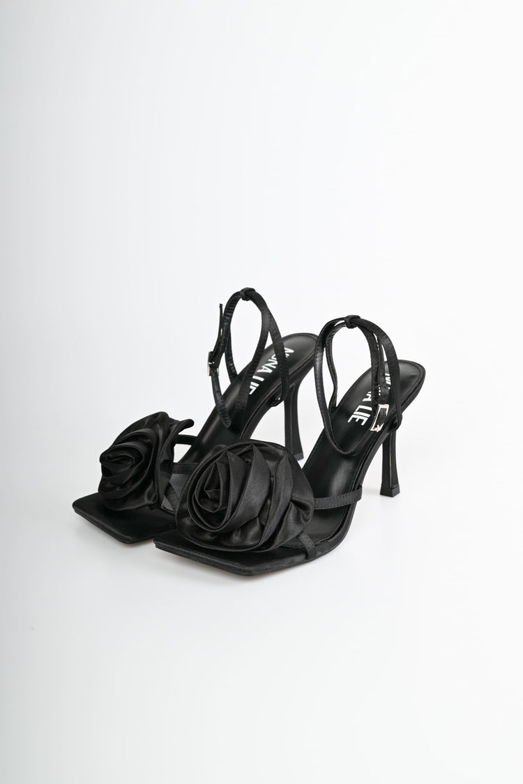 Rose satin sandals