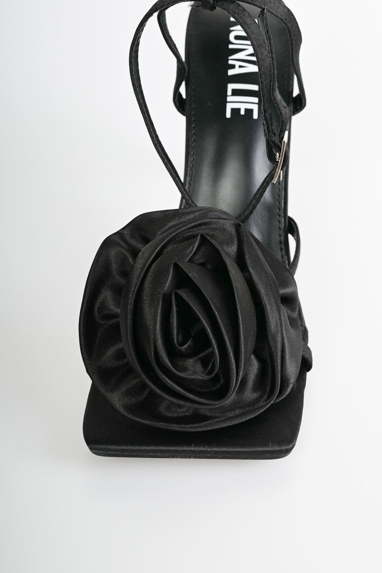Rose satin sandals