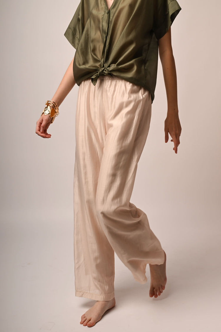 Muslin wide-leg trousers