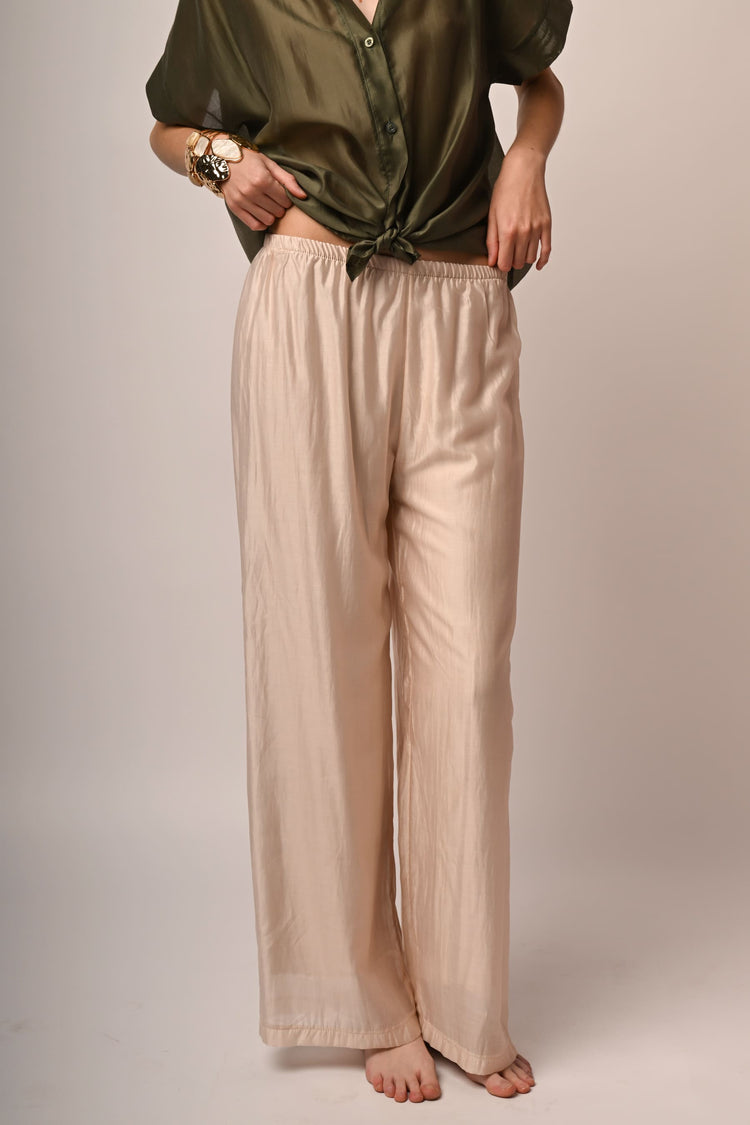 Muslin wide-leg trousers
