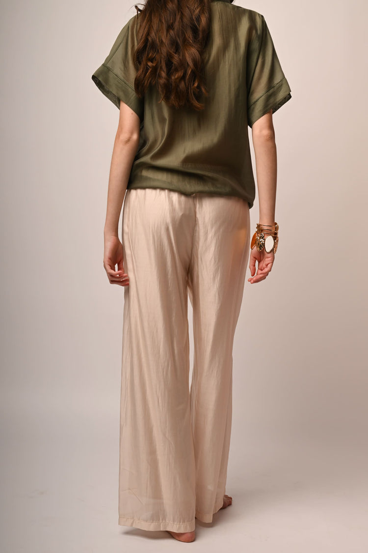 Muslin wide-leg trousers