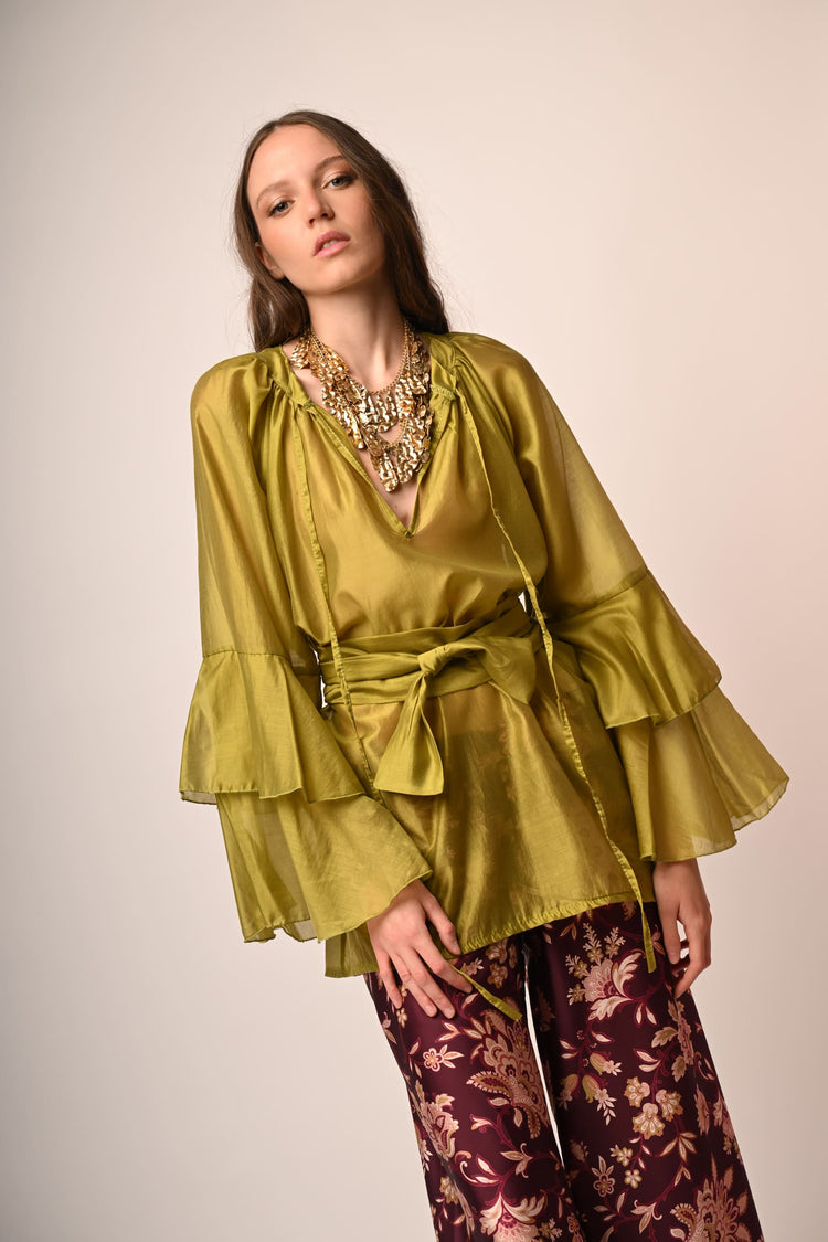 Ruffles muslin blouse
