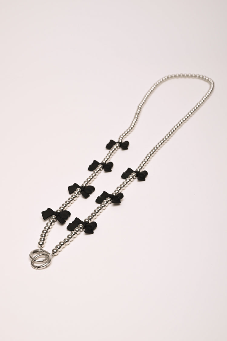 Bows badge holder necklace