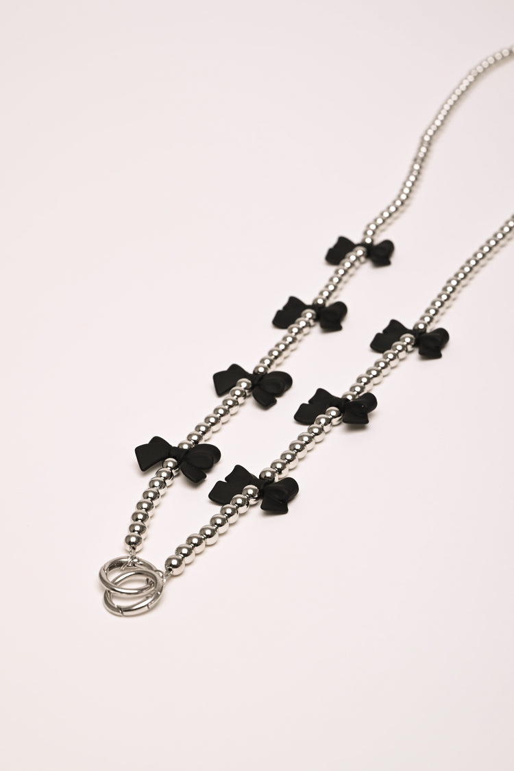 Bows badge holder necklace