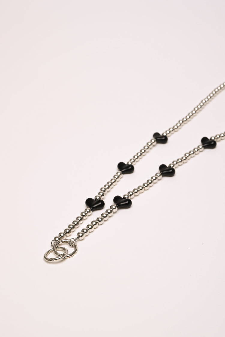 Hearts badge holder necklace