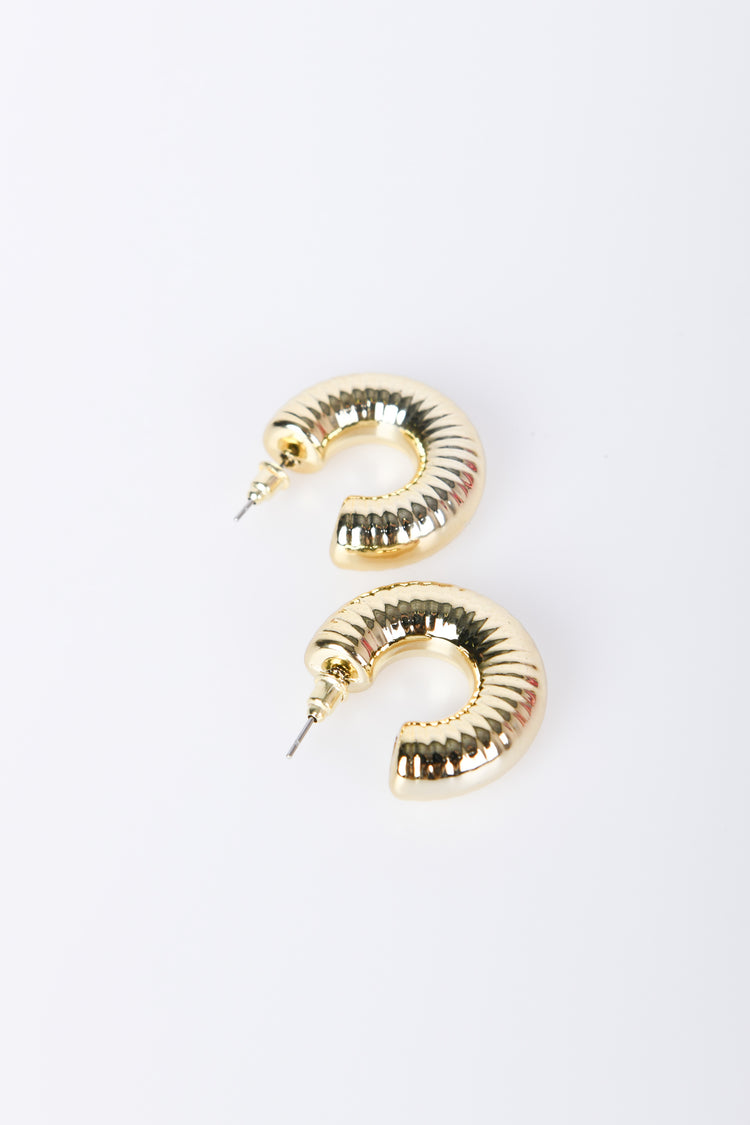Ribbed semicircle earrings