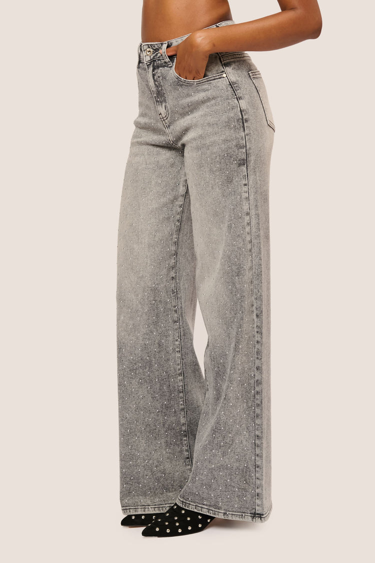 Mini studs wide-leg trousers