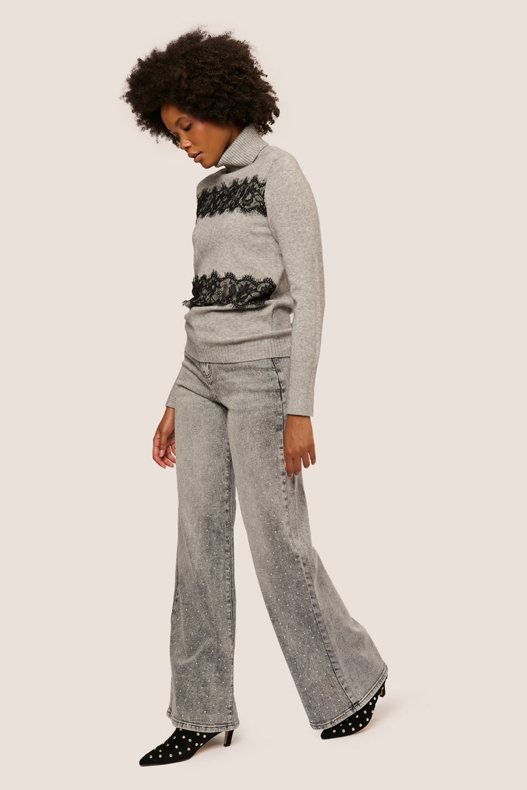 Mini studs wide-leg trousers
