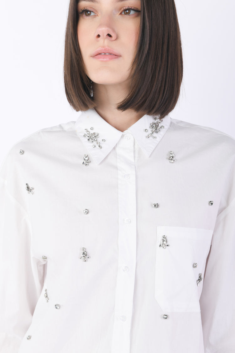 Rhinestone-embellished shirt