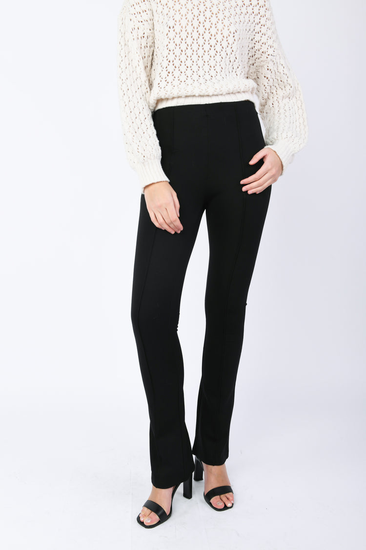 Stretch cotton flared trousers