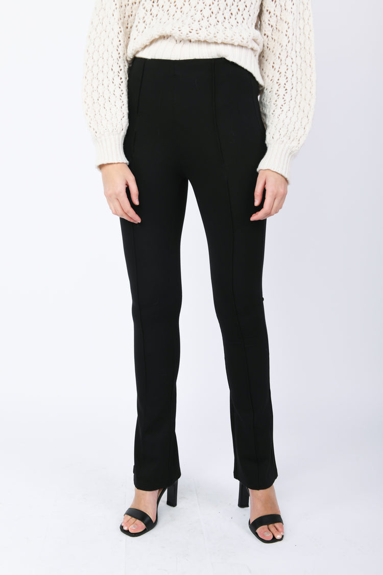 Stretch cotton flared trousers