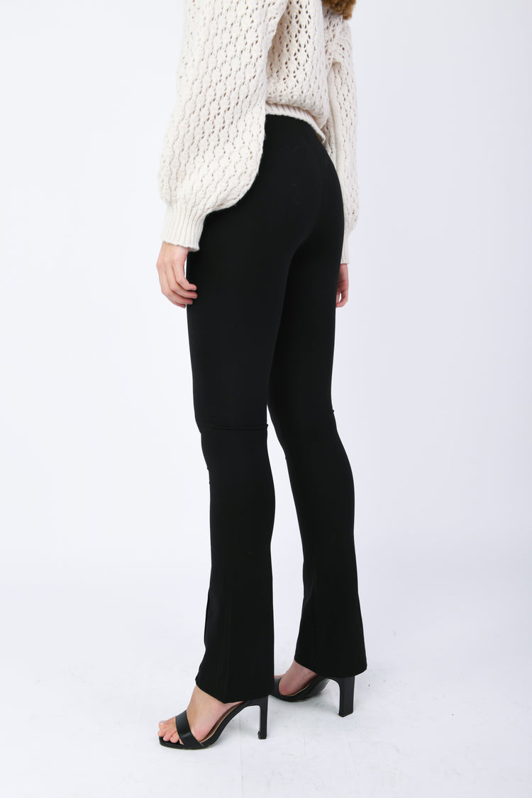 Stretch cotton flared trousers