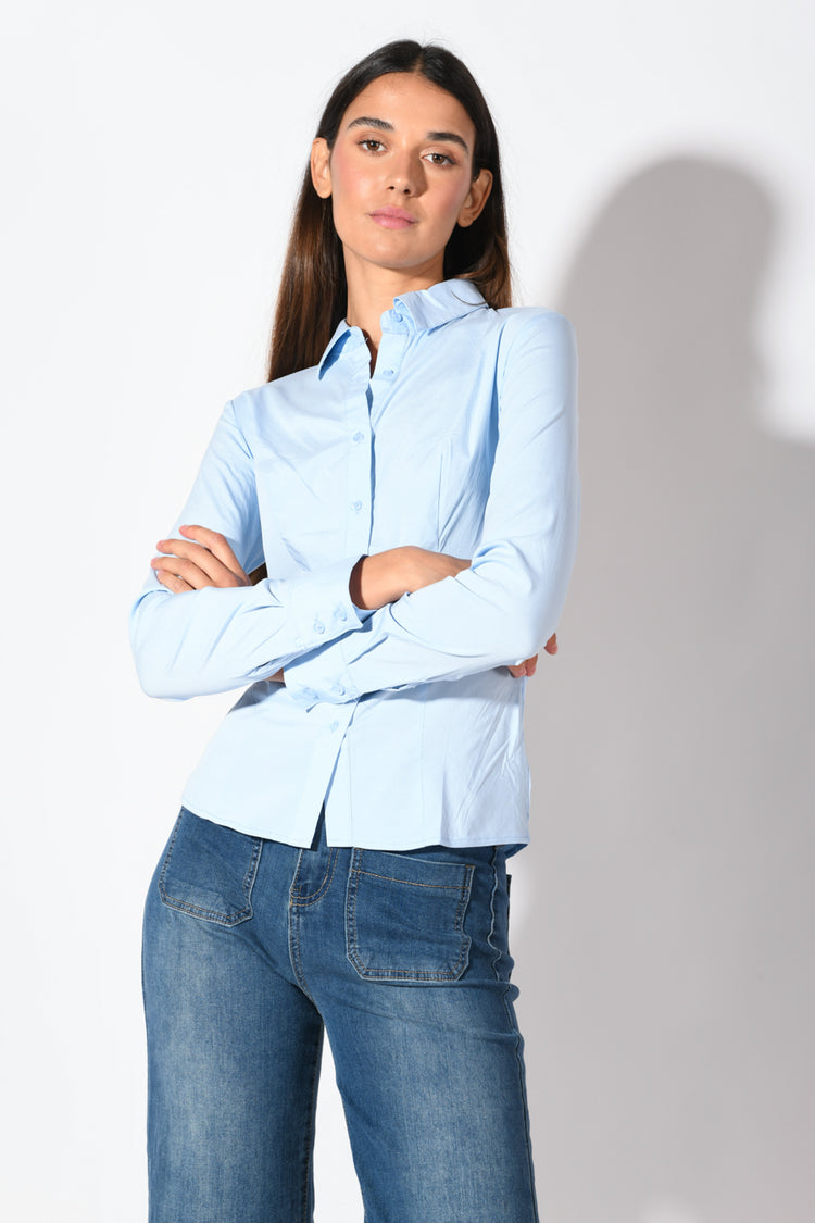 Stretch cotton-blend shirt