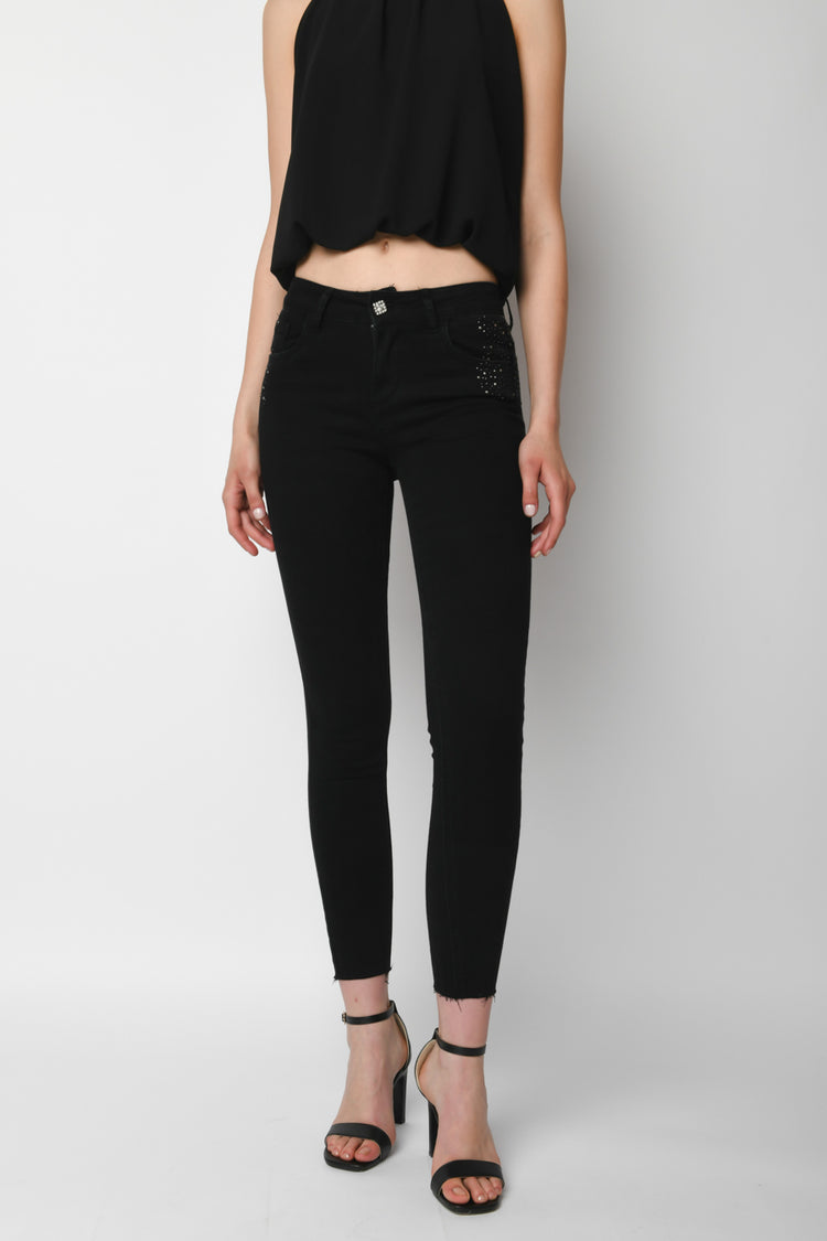 Rhinestoned skinny jeans
