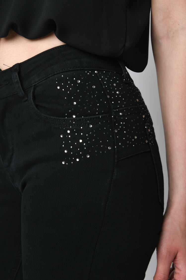 Rhinestoned skinny jeans