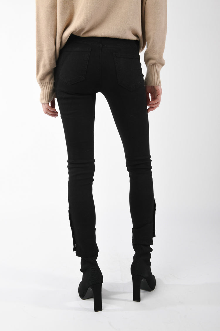 Button fly skinny jeans