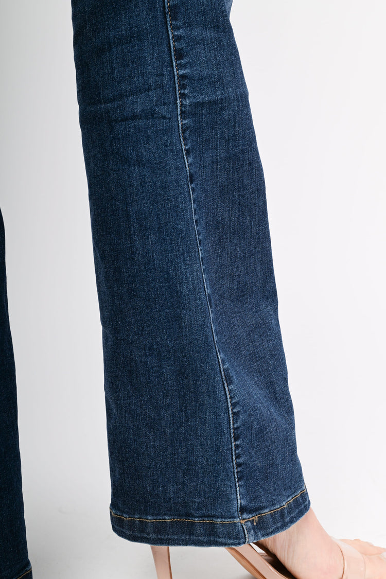 Jewel button bootcut jeans