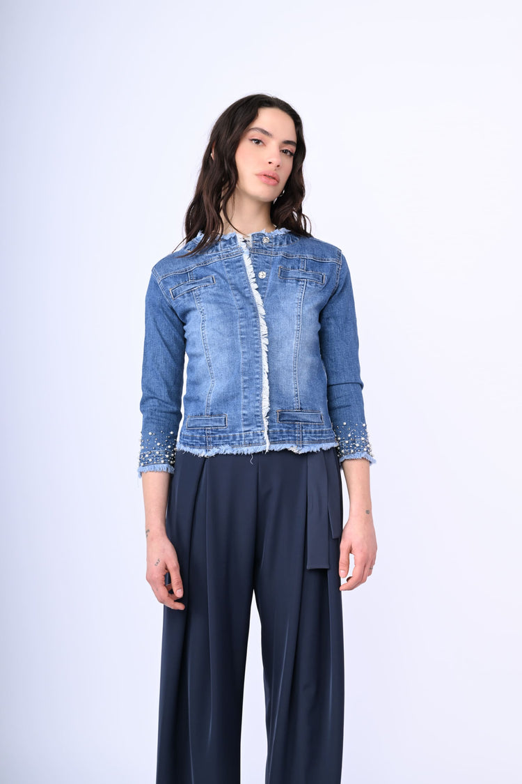 Beaded denim jacket