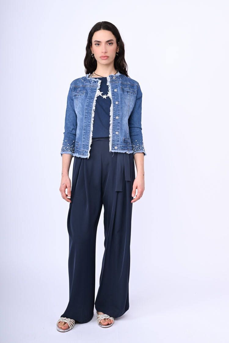 Beaded denim jacket
