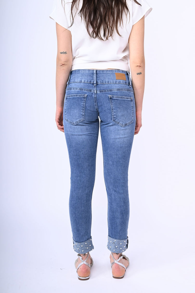 Beads-hem jeans