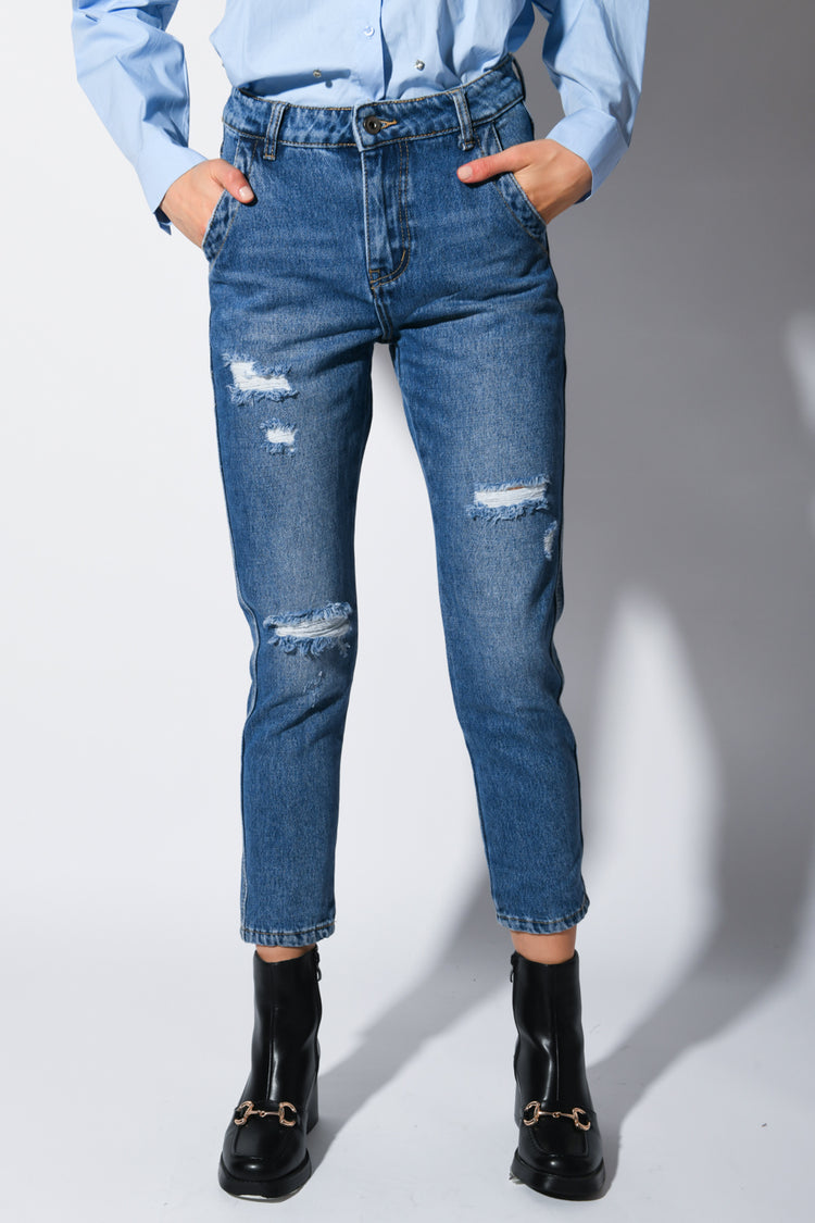 Rips cropped jeans