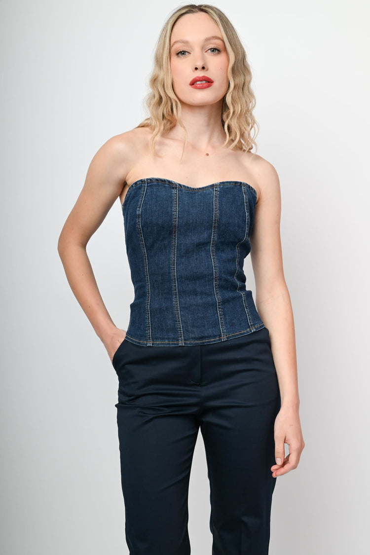 Denim sleeveless top