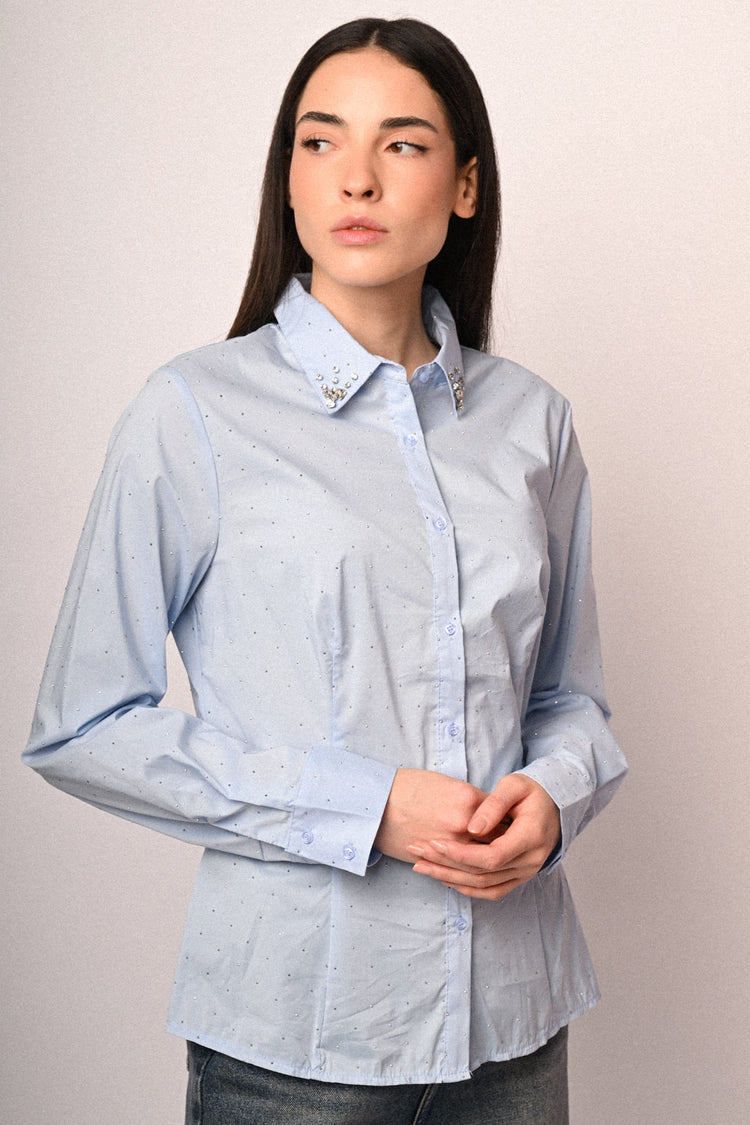 Rhinestone-embellished shirt
