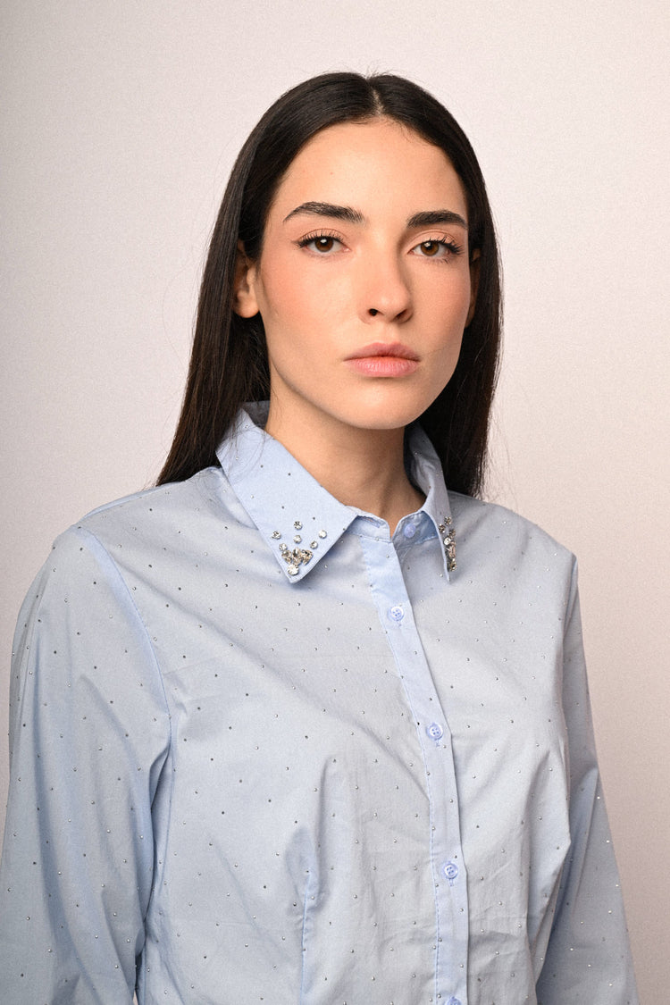 Rhinestone-embellished shirt