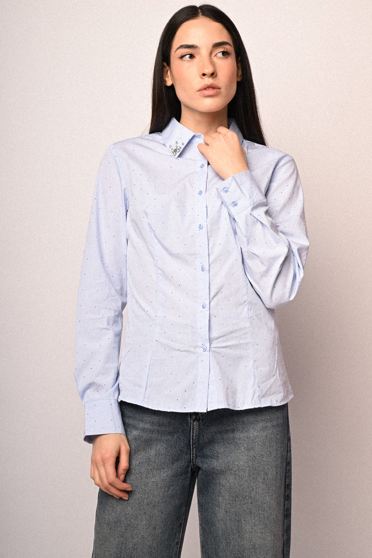 Rhinestone striped shirt