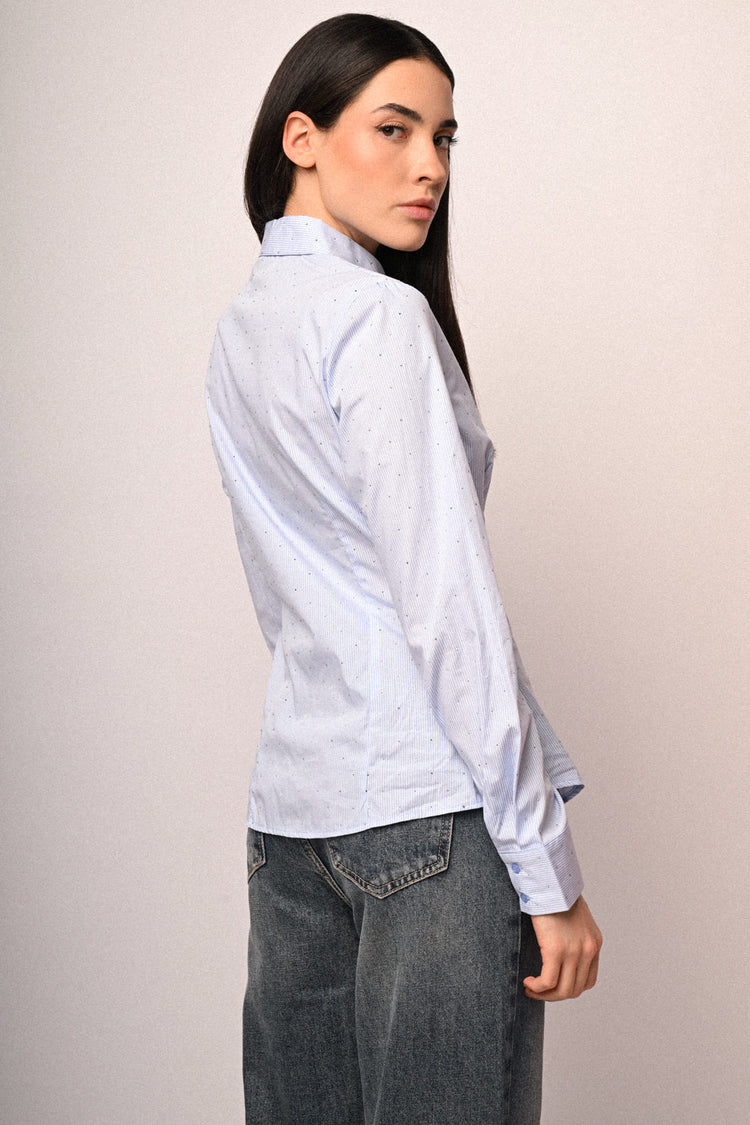 Rhinestone striped shirt