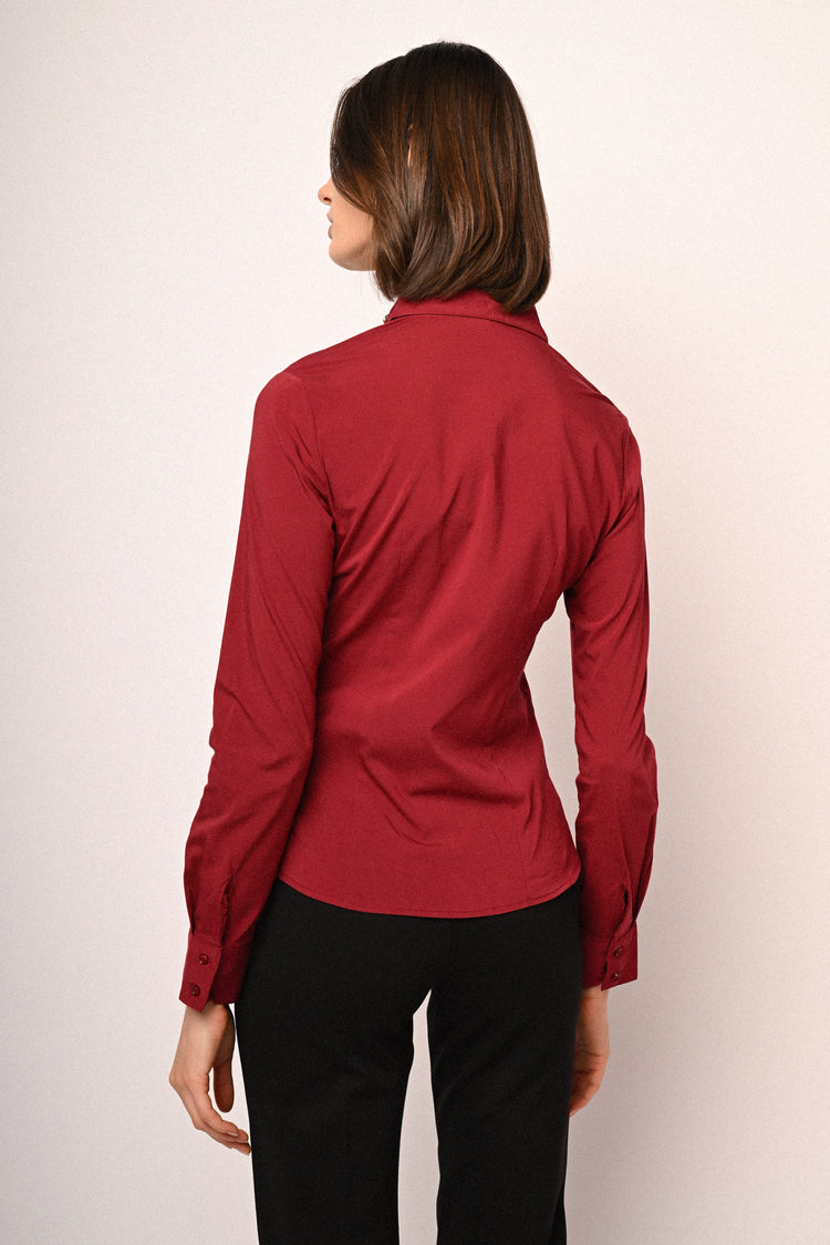 Rhinestone collar shirt