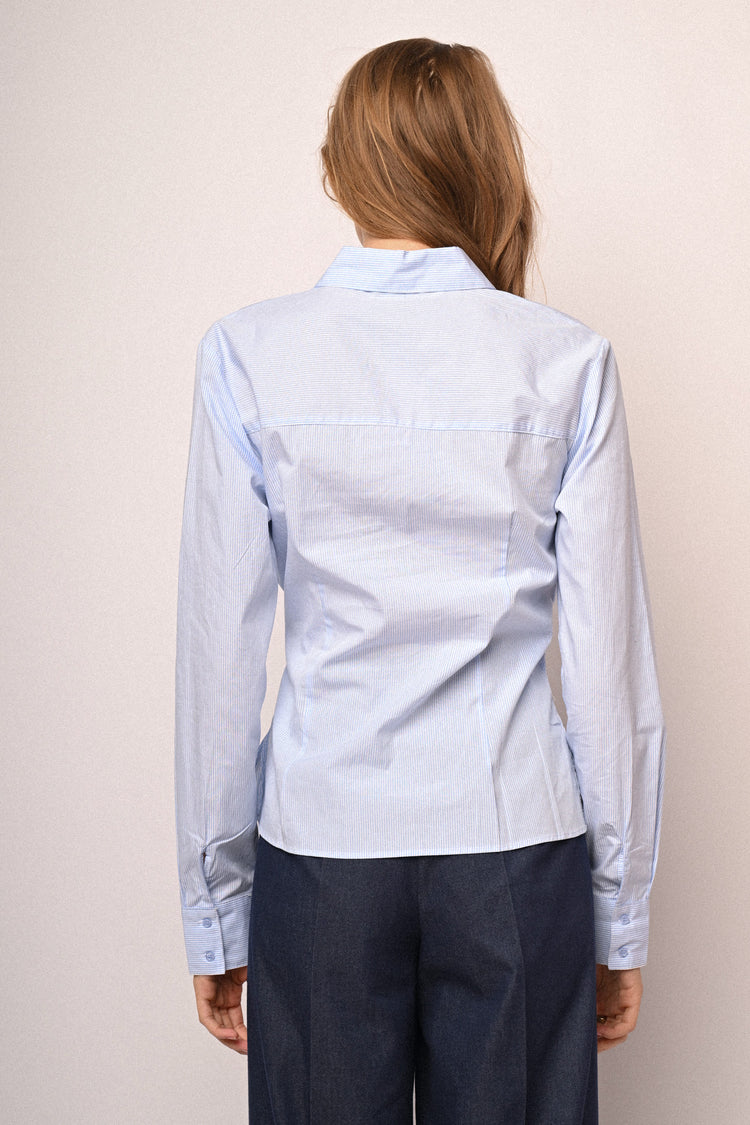 Knot-detail and crystals shirt