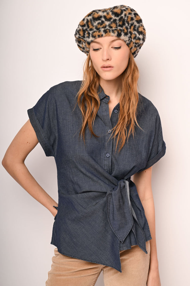 Knot denim shirt
