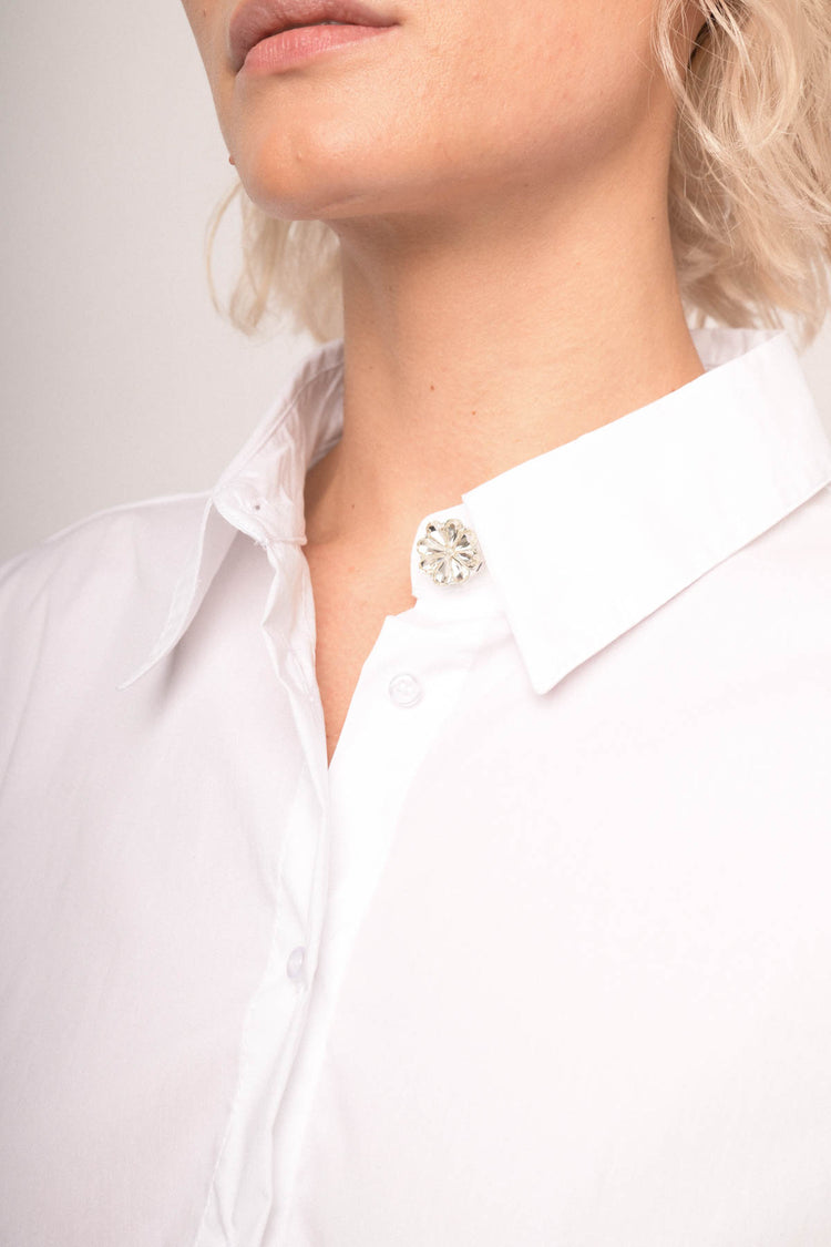 Camicia con bottone strass ed elastico