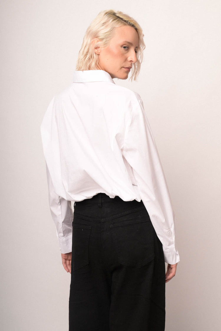 Camicia con bottone strass ed elastico