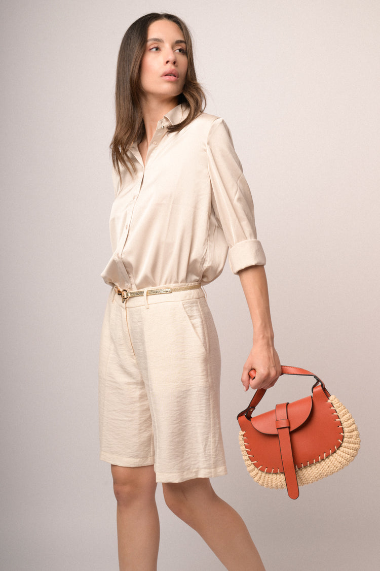 Glossy beige shirt