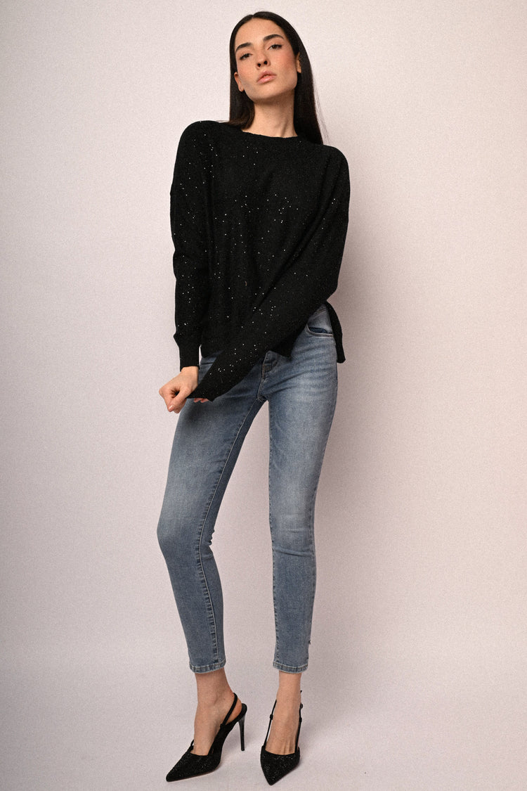 Glitter skinny jeans