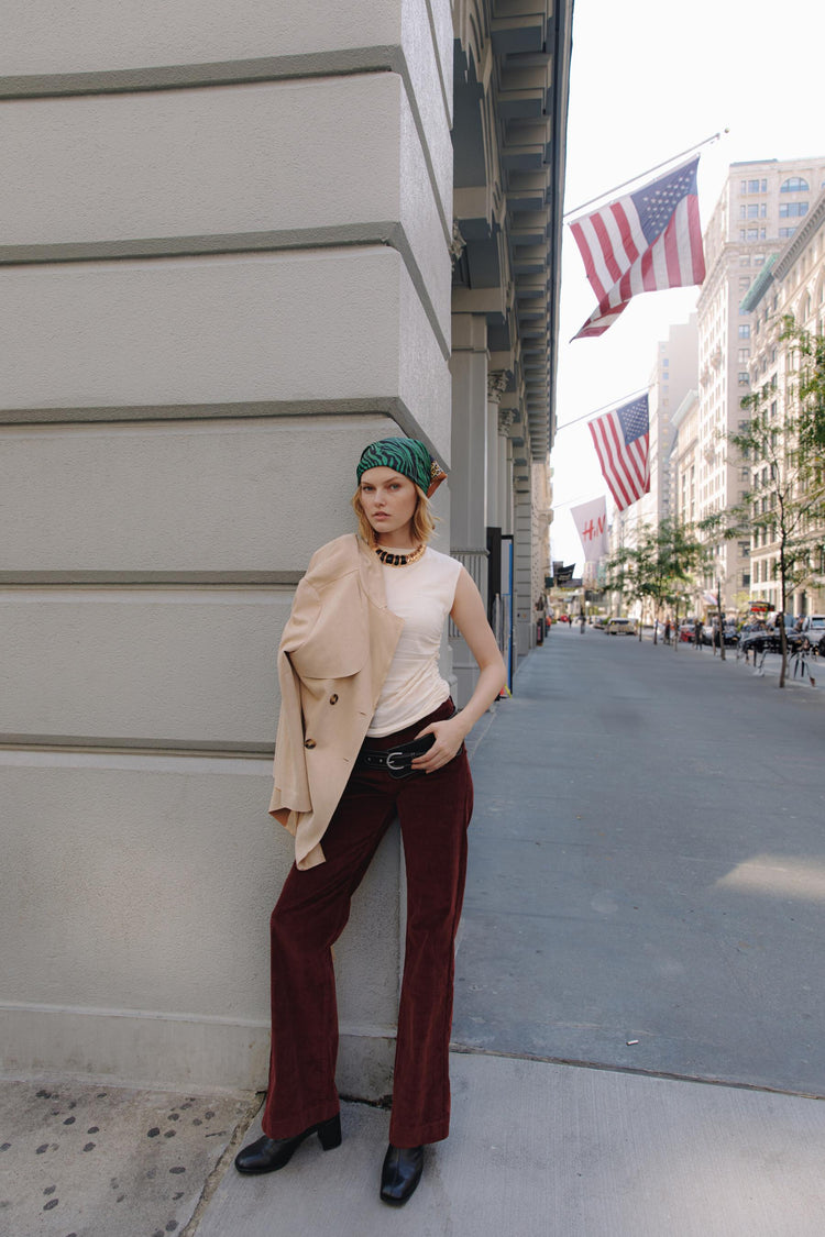 Corduroy wide-leg trousers