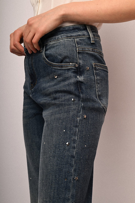 Star & Rhinestone embellished jeans