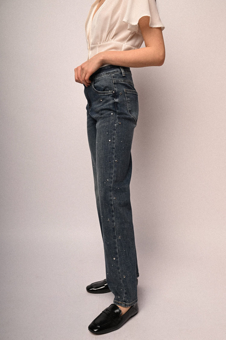 Star & Rhinestone embellished jeans