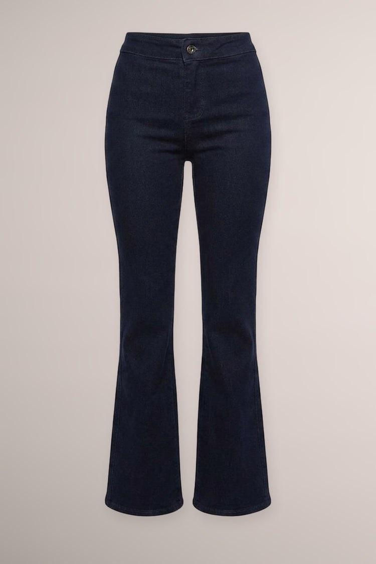 Midnight blue denim flared leg jeans