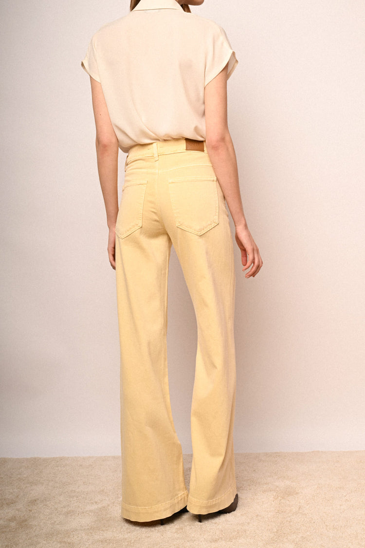 Wide-leg drill trousers