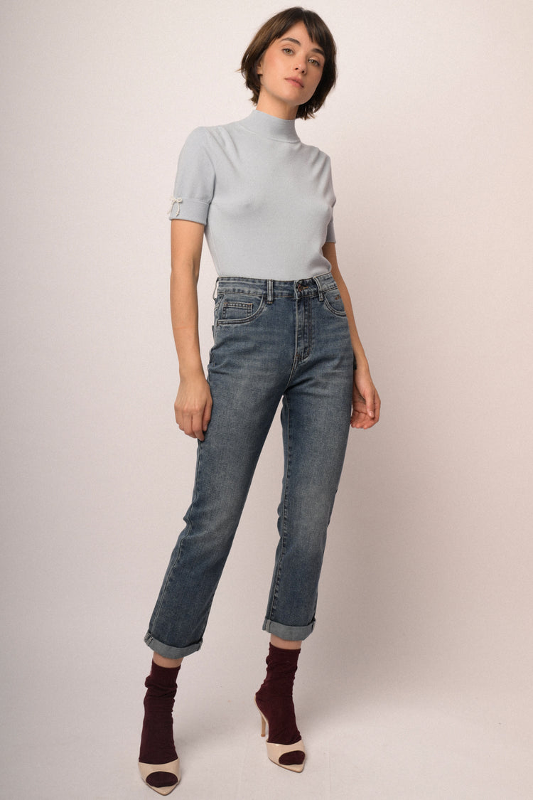 Jeans regular scritta