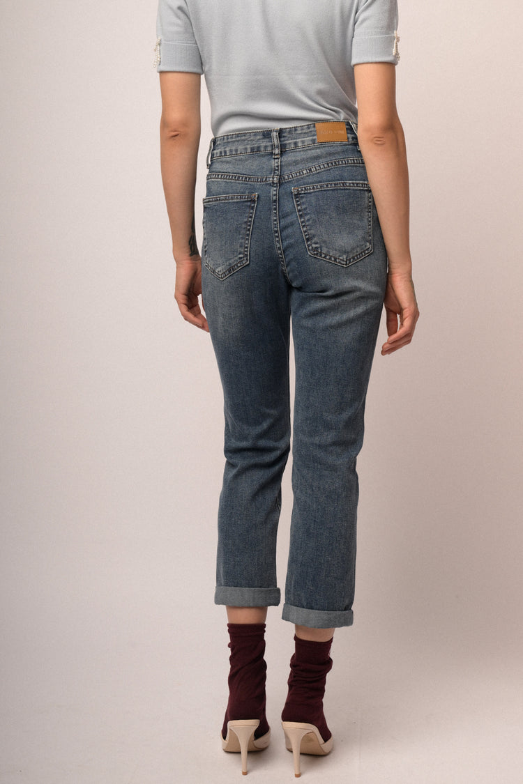 Jeans regular scritta