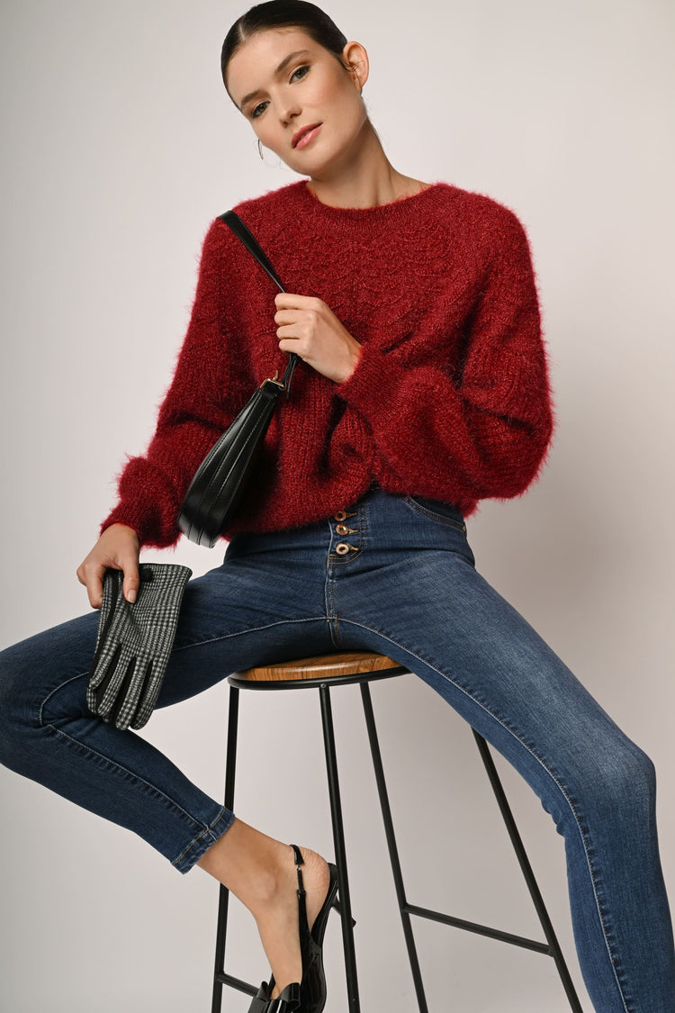 Button-detail skinny jeans